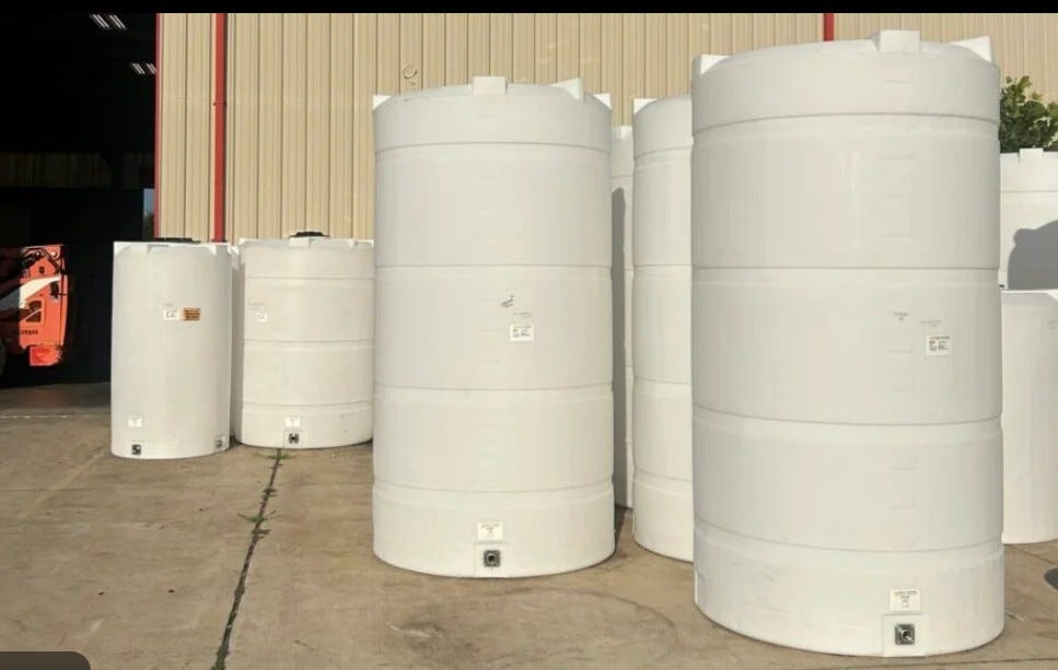 2500 Gallon Polypropylene Vertical Liquid Storage Tank