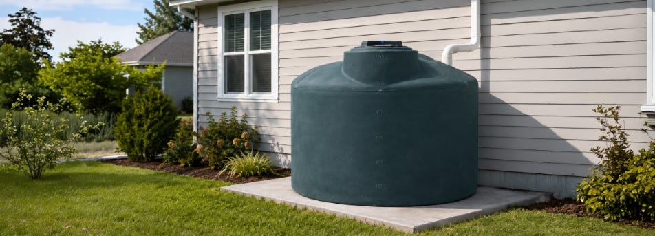 Shop 1100 Gallon Vertical Water Storage Tank in Green Shop 1100 Gallon Vertical Water Storage Tank in Green